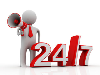 Concept: Opening hours sign. 3D rendering
