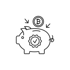 Outline Piggy Bank icon, a symbol of saving.