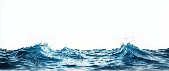Fototapeta premium under deep sea concept. Waves crashing against a white background, creating a serene oceanic scene.