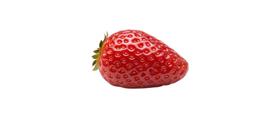 Juicy Red Strawberry on Transparent Background Fresh Produce Nature Close-Up View Healthy Eating Concept