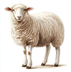 sheep isolated on white