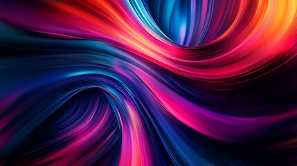 Fototapeta premium Abstract Swirling Multicolored Lines on a Dark Background