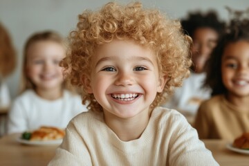 Vibrant Multicultural Gatherings Warm Natural Light and Healthy Meals Celebrating International School Meals Day for Educational Community Engagement and Seasonal Festivity