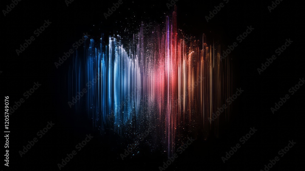 Poster vivid, abstract background with neon lighting and colorful bokeh on a dark background. digital art, 