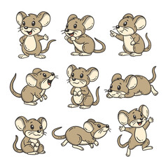 Cute Mouse Doodle Style Illustration