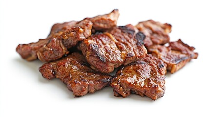 Fresh Grilled Beef Steak on White Background
