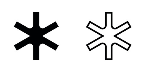 Black star symbol element design. Templates for design, posters, projects, banners, logo, and business cards. Vector illustration. Rounded corner.