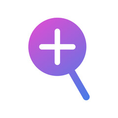 Obraz premium Object magnifier vector icon, flat design magnifying glass symbol.