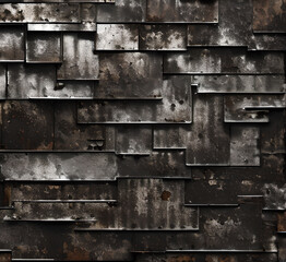 Panoramic grunge rusty metal texture, rust and oxidized metal background. Old metal iron panel.generative ai
