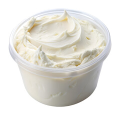 Cream cheese bowl isolated on transparent background