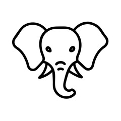 Black vector icon of an elephant face 