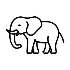 Fototapeta premium Simple black vector icon of an elephant standing 