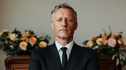 Sombre Elegance for Recognition Day Sophisticated Aesthetic in Funeral Services with Floral Accents - Celebrating Professionalism and Grief Support in Spring Events