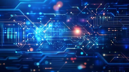 Naklejka premium Abstract Futuristic Tech Background with Data Network