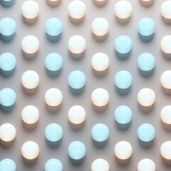 A modern, sleek, and minimalist polka dot pattern consisting of tiny, luminous gradient spheres that subtly glow with a soft, ethereal light, each sphere featuring a delicate, ombre-inspired transitio