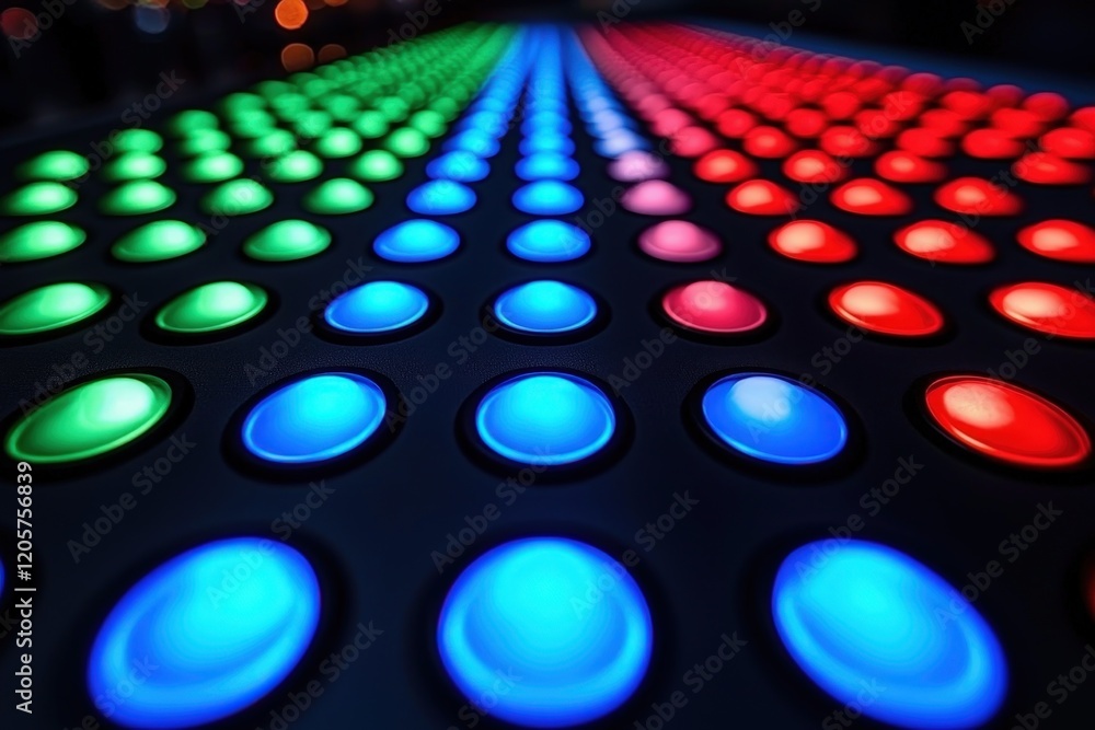 Poster abstract colorful illuminated button pattern