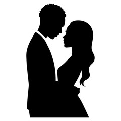 Black couples icon isolated on a white background.