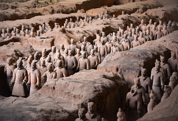 Terracotta army or warriors, famous historic landmark in Xian, China