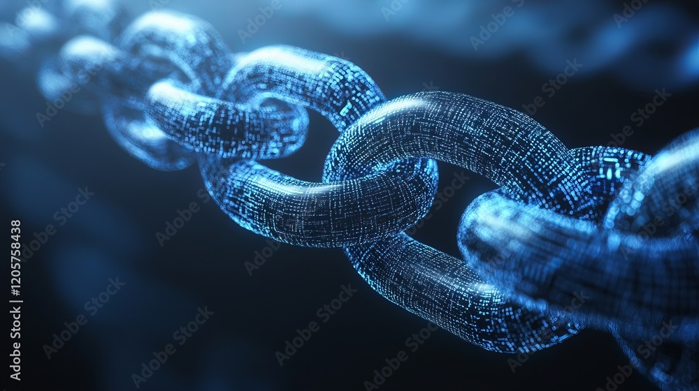 Poster abstract futuristic data chain network