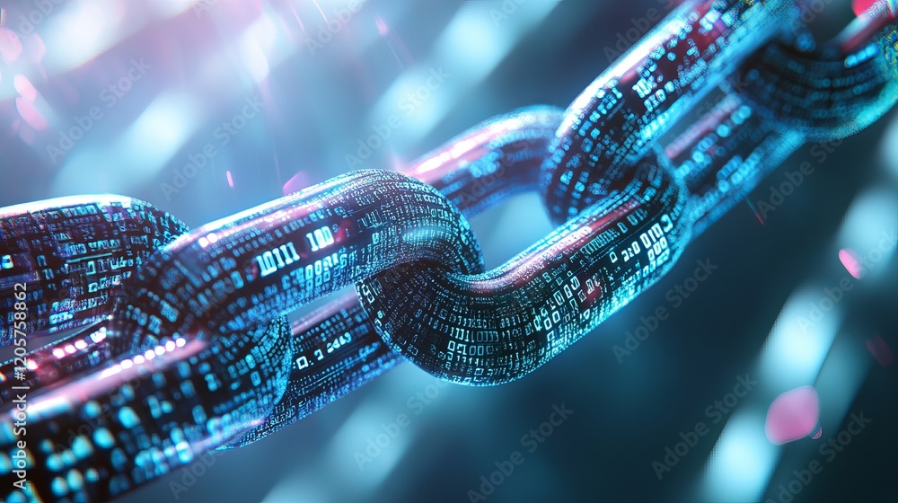 Poster abstract futuristic data chain network background