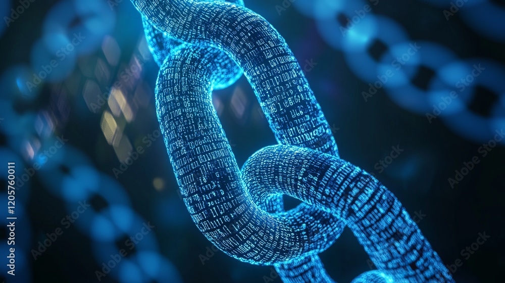 Poster abstract futuristic data chain network background