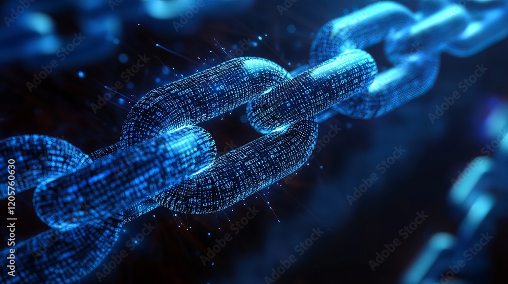Poster abstract futuristic tech chain network background