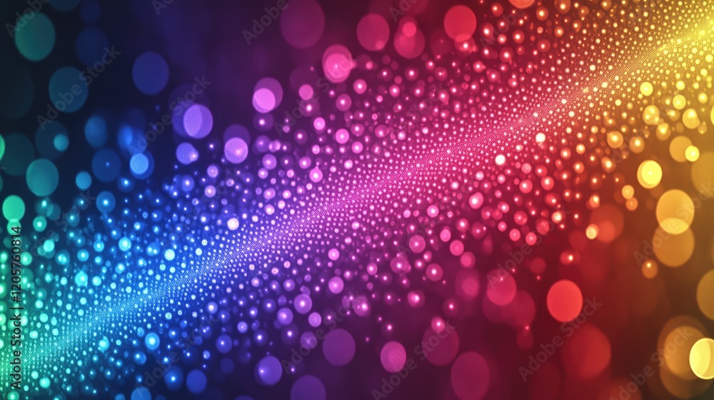Poster abstract holographic texture with shifting rainbow colors, creating a futuristic and shiny effect.