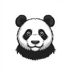 Fototapeta premium A charming close-up illustration of a panda bear with adorable black and white fur a delightful creature captured in a minimalist design