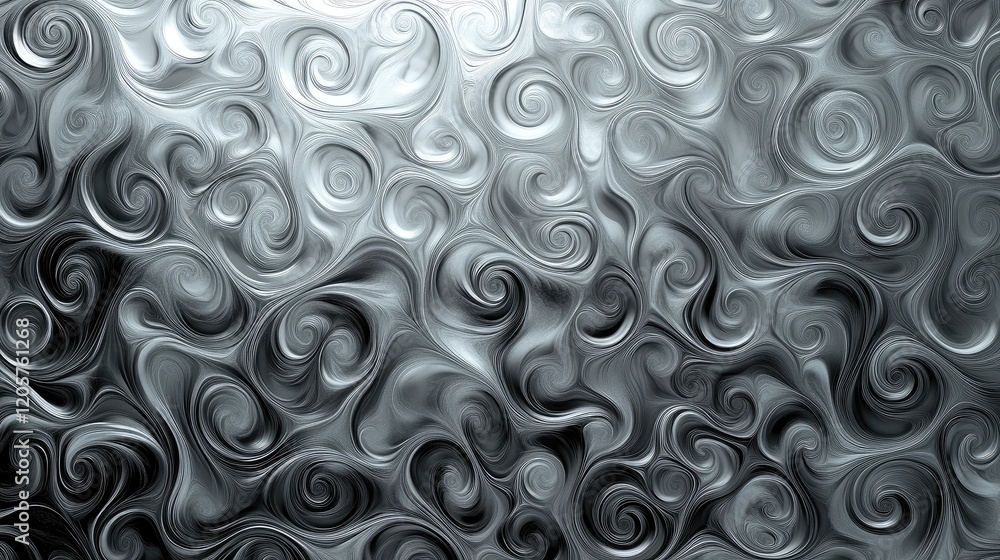 Aufkleber abstract smoke-like texture with swirling black and white patterns on a gradient gray background.
