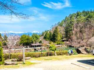Gassho-zukuri settlement, building in Gifu style, old classic house style in Gifu area of Japan, for durable and protection from cold in winter 