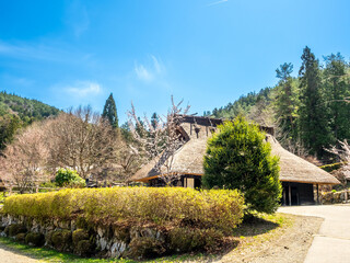 Gassho-zukuri settlement, building in Gifu style, old classic house style in Gifu area of Japan, for durable and protection from cold in winter 