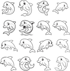 dolphin fish illustration vector art silhouette