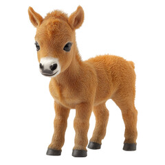 Foal 3D with a funny face isolate
