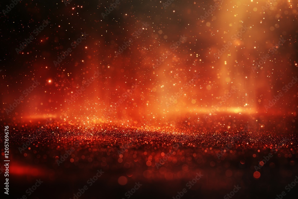 Poster red glitter bokeh background with sparkling lights for a festive atmosphere and holiday vibes