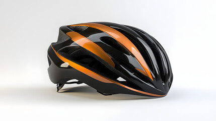 Fototapeta premium A high-quality image of a sleek bicycle helmet on a white background 