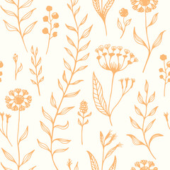 Nature's Harmony Hand Drawn Leaf Pattern