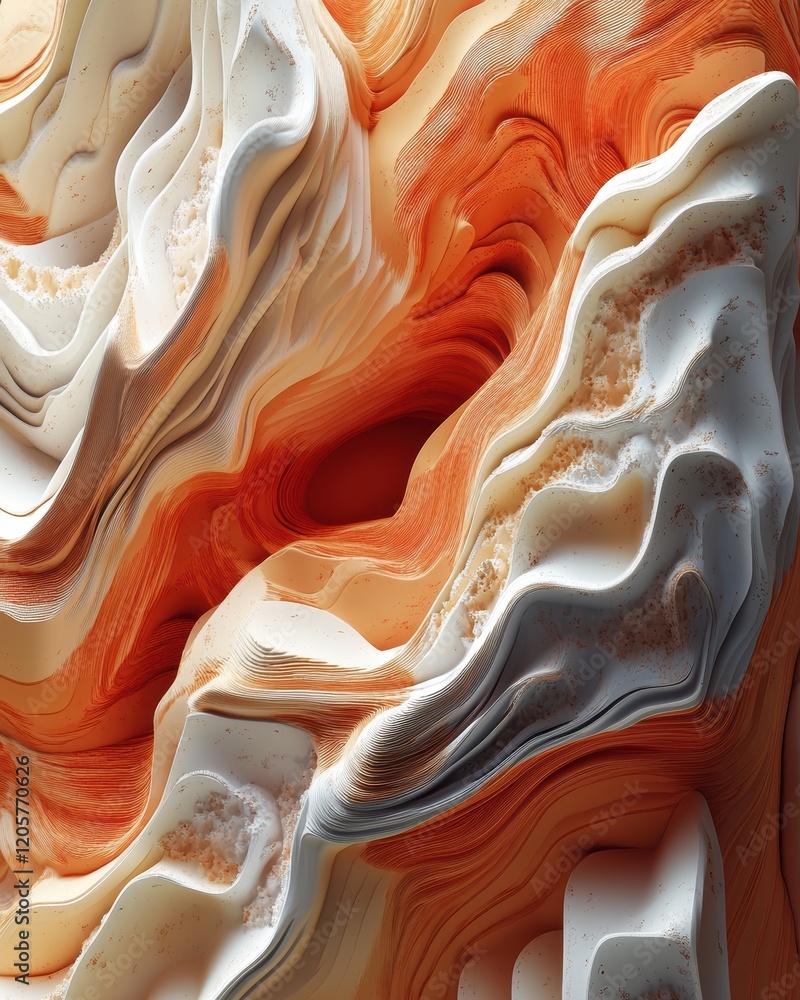 Poster abstract 3d design creating stunning visuals with orange and white layers