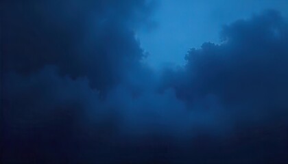 Dark Blue Cloudscape Evening Sky Atmospheric Scene