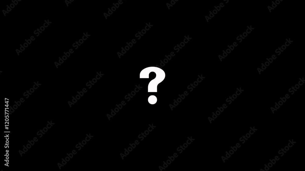Aufkleber question mark animation green screen. doubts, choosing, final decision, why asking concept. question