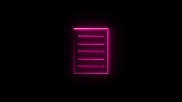 five line , Documents list icon, Business Documents icon. A book icon animation on a black background.