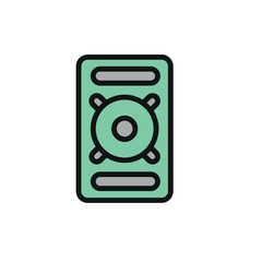Sound system icon vector design template featuring a minimalist and clean style, ideal for adding a professional touch to music, home theater, or event-related designs