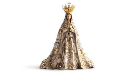 Ornate Statue of the Virgin Mary in a Crown