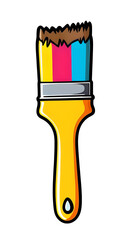 Sticker: Pop Art Paintbrush with Bold Stroke - Lora Easy Sticker