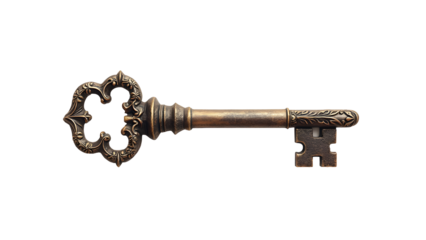 Antique key graphic vector image. Vintage key design with white background. Retro key illustration for digital use. Classic key art for prints and crafts.