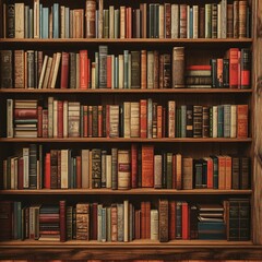 A seamless colorful pattern resembling a bookshelf, ideal for education, creativity, and reading themes.