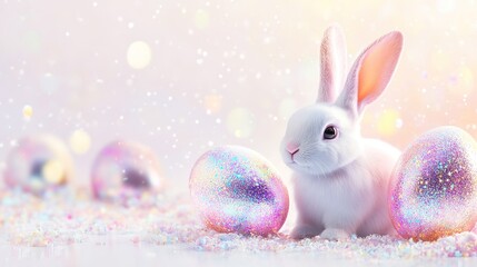 Obraz premium Easter bunny and eggs