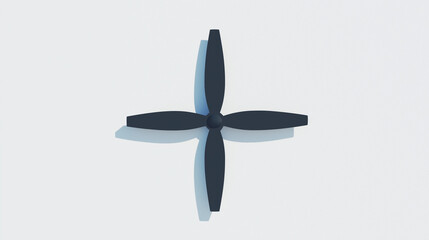 Dark propeller blades on a white background.