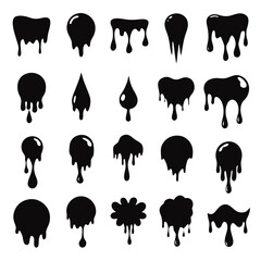 Collection of Dripping and Spilled Liquid Shapes vector design