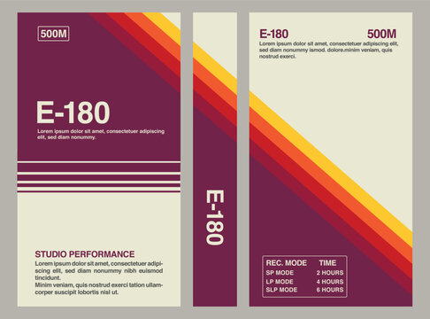 retro vintage vhs video cassette cover template
