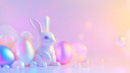 Obraz premium Easter bunny and eggs
